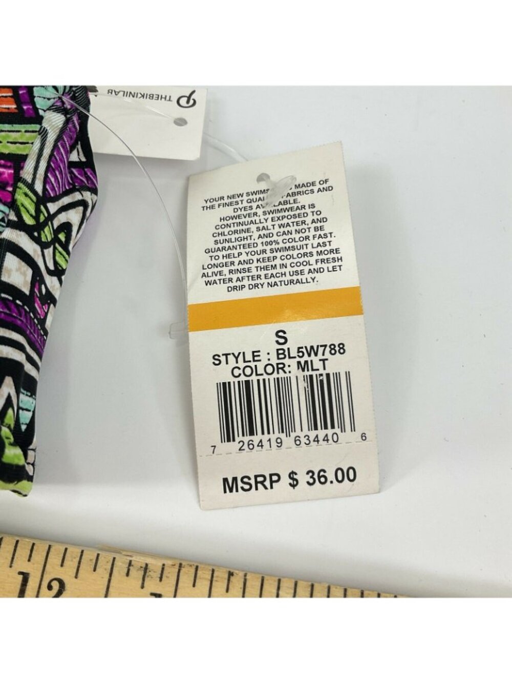 The Bikini Lab Swimsuit Bikini Bra Top Womens Sz Small Aztec Twist Front Nwt $36 - Picture 6 of 8